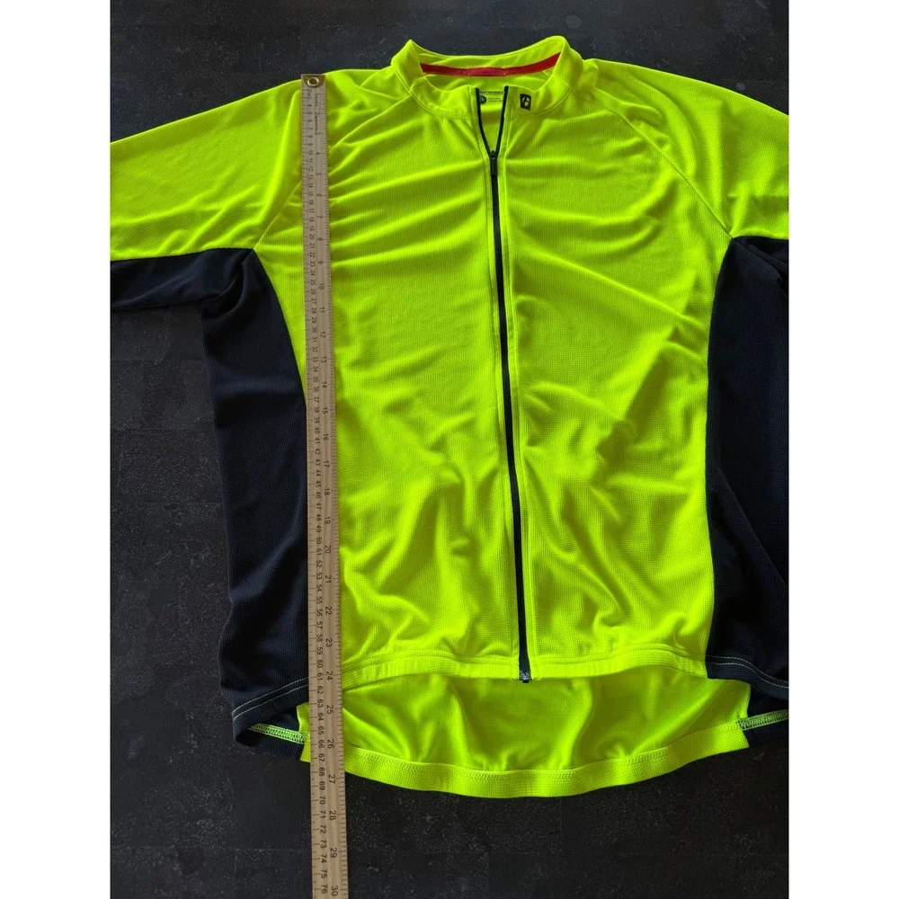 Bontrager Solstice Cycling Jersey Mens XL Short Neon Yellow Full Zip Bike Hiking - Picture 10 of 10